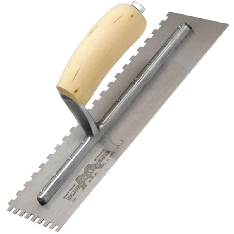 Marshalltown 1/2" Square Notched Trowel Wood Handle : Rollins & Sons ...